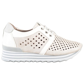 Aclys Sneakers traforate beige bianco grigio