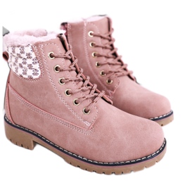 Apawwa Stivali per bambini Trappers isolati con pelliccia Pink Forest rosa