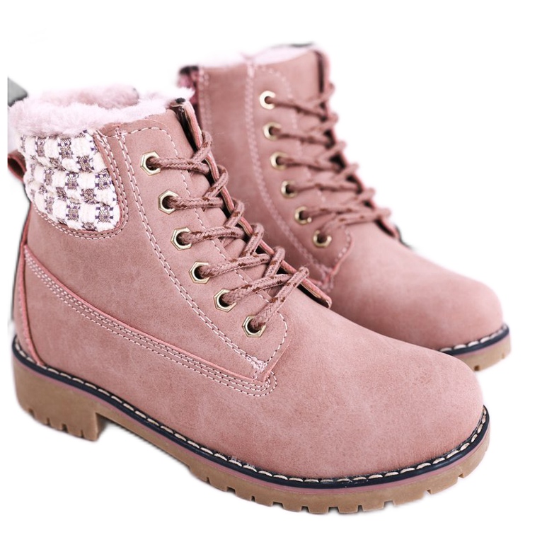 Apawwa Stivali per bambini Trappers isolati con pelliccia Pink Forest rosa
