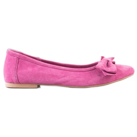 Filippo Ballerina In Pelle Con Fiocco rosa