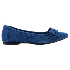 Filippo Ballerina In Pelle Con Fiocco blu