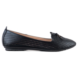 Ballerine traforate con fiocco VINCEZA nero