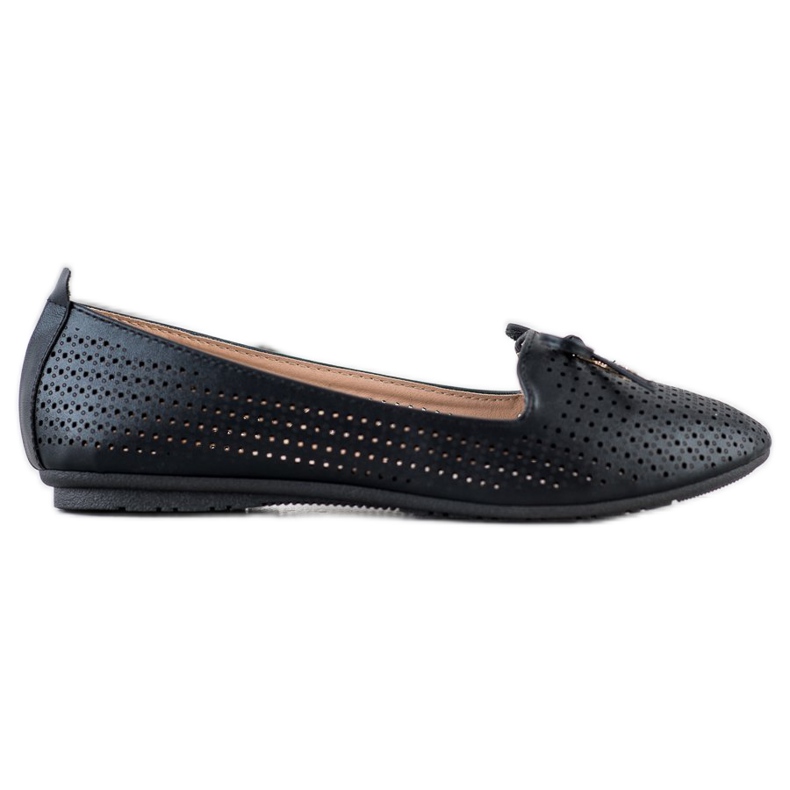 Ballerine traforate con fiocco VINCEZA nero