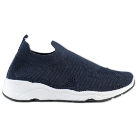 Goodin Scarpe da ginnastica senza lacci blu navy