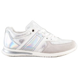 Goodin Scarpe sportive alla moda bianco argento grigio