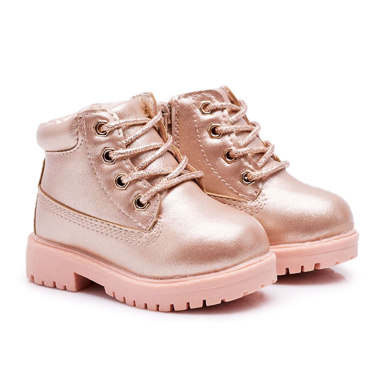 Trappers per bambini Stivali caldi Champagne Dexter rosa