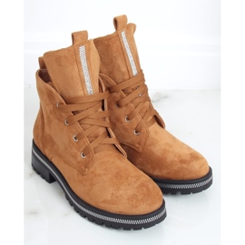 Stivali donna stringati marroni NC1035 Camel marrone