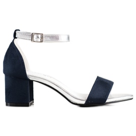 Goodin Sandali eleganti su un bar blu navy d'argento