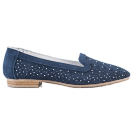 Filippo Signori in pelle con zirconi cubici blu navy