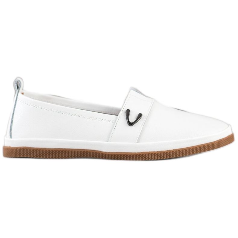 Slip on VINCEZA in pelle bianca
