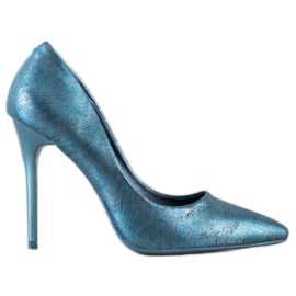 Goodin Pompe alla moda su uno spillo blu