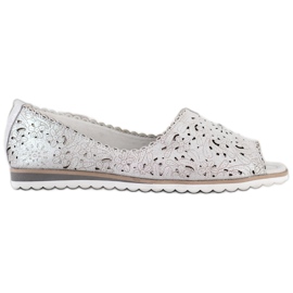 Ballerine VINCEZA in pelle argento grigio