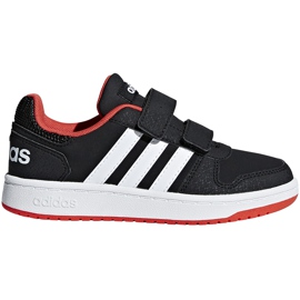 Adidas Hoops 2.0 Cmf C scarpe bambino nero-rosso-bianco B75960
