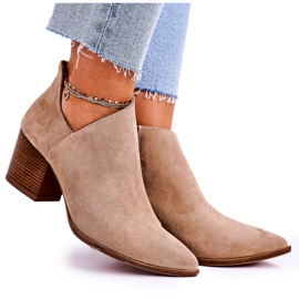 Nicole Stivaletti Da Donna Con Un Cut Out In Pelle Scamosciata Beige Lawrence marrone