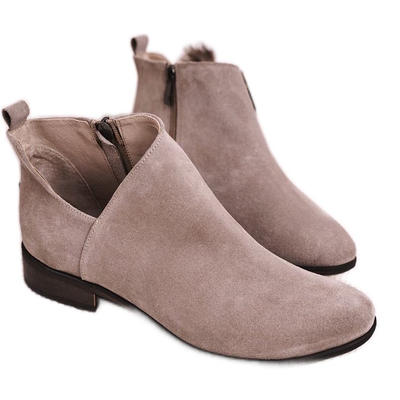 Nicole Stivaletti Donna Con Scollo A V Camoscio Cappuccino Clarence marrone multicolore
