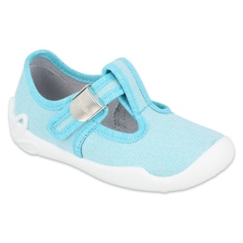 Scarpe per bambini Befado blanka turchese 115X004 blu argento