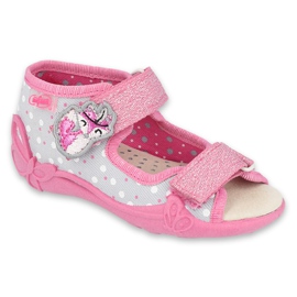 Scarpe per bambini gialle Befado 342P018 rosa grigio