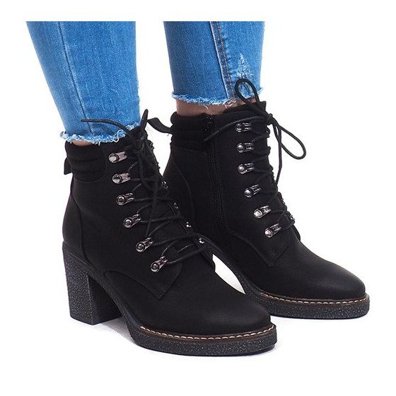 Stivali con lacci 2873 Nero