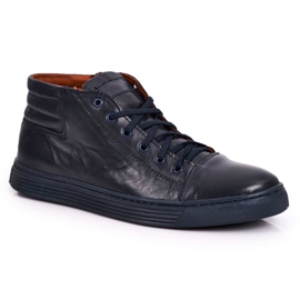 Bednarek Polish Shoes Scarpe da uomo in pelle Sneakers Bednarek Navy Blue blu navy