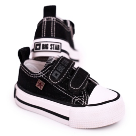 Sneakers Basse Bambini Con Velcro Big Star HH374200 Nere nero
