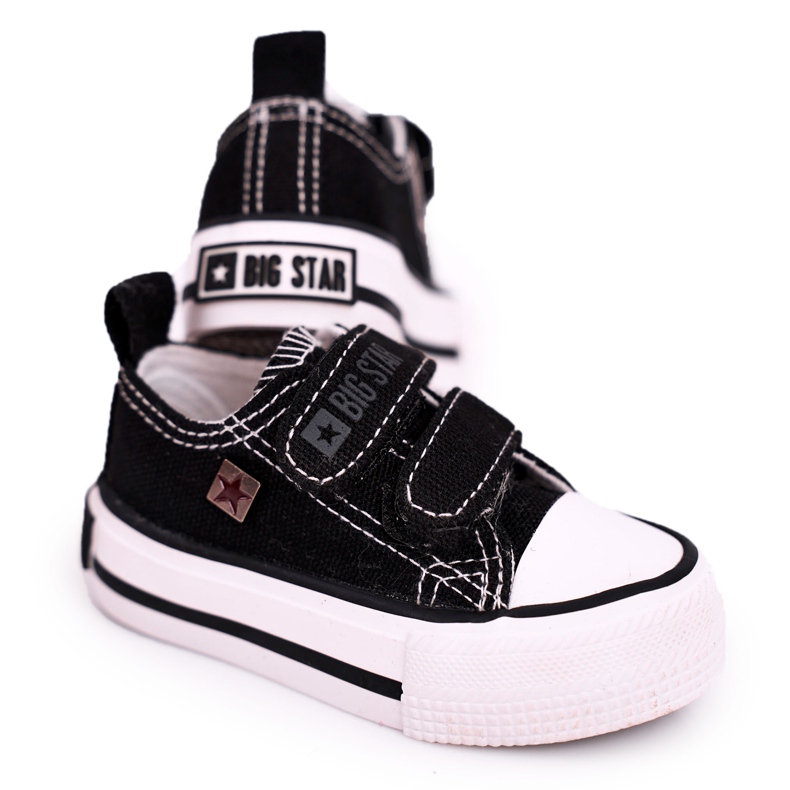 Sneakers Basse Bambini Con Velcro Big Star HH374200 Nere nero