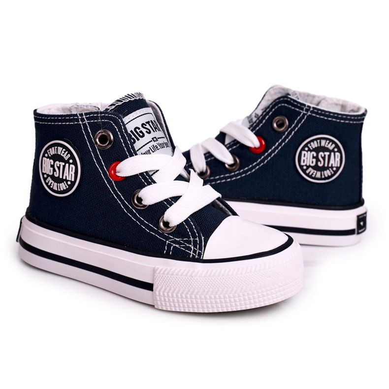 Sneakers Alte Per Bambini Con Cerniera Big Star HH374085 Navy Blue nero