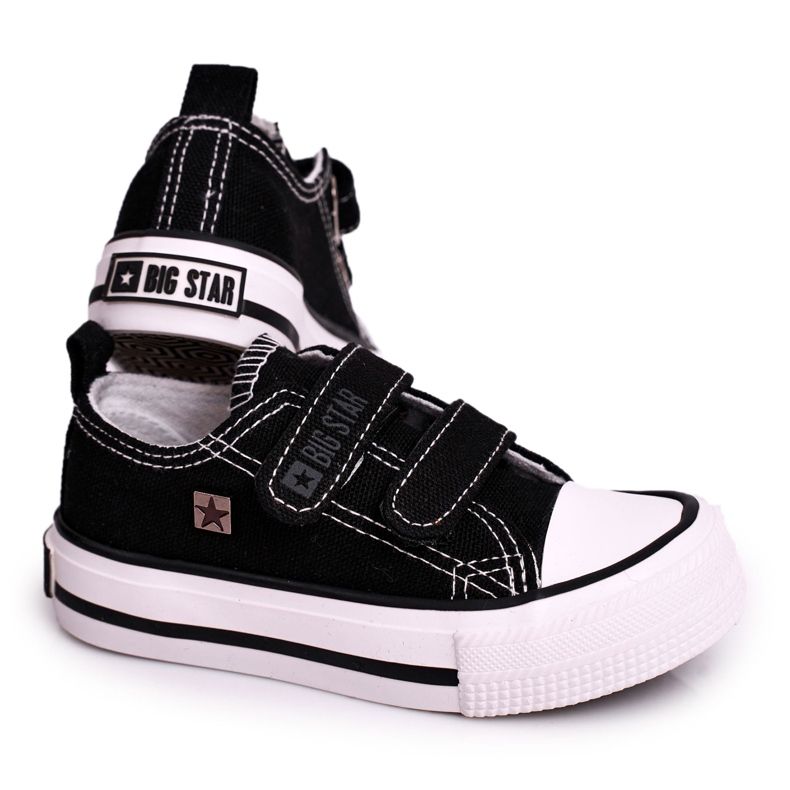Sneakers Basse Bambini Con Velcro Big Star HH374096 Nere nero