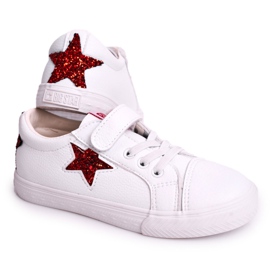 Big Star Sneakers in pelle per bambini con una stella grande stella DD374102 bianco
