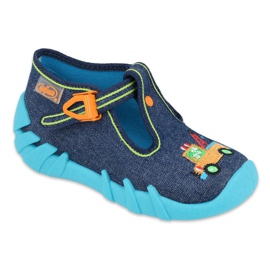 Scarpe per bambini Befado 110P408 blu navy blu verde giallo