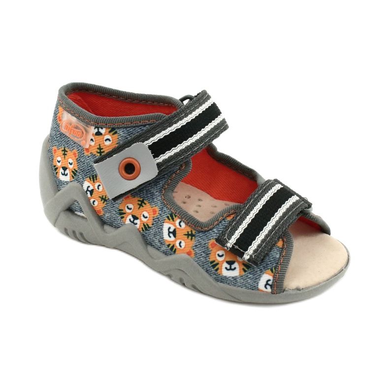 Scarpe da bambino Befado gialle 350P016 arancia grigio