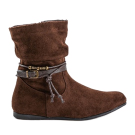 Stivali da donna in camoscio marrone DH28
