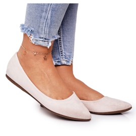 PS1 Delicata Ballerina In Pelle Scamosciata Spitz Beige Dermeno