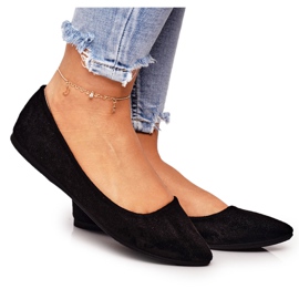 PS1 Delicata Ballerina In Pelle Scamosciata Nera Spitz Dermeno nero