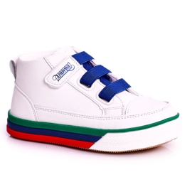 Apawwa Sneakers alte da bambino bianche e blu Baxter ['bianco', 'blu navy'] bianco