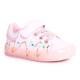 Apawwa Scarpe Sportive Bambino Con Suola Illuminata A LED Bianco-Rosa Disco