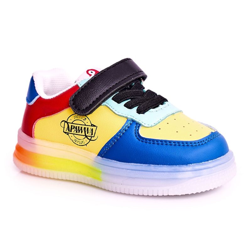 Apawwa Scarpe sportive per bambini con scooter multicolore con suola leggera a LED blu giallo