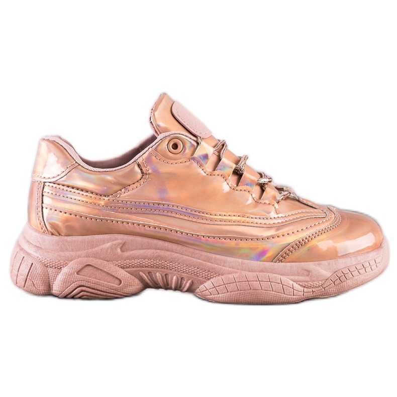 Ideal Shoes Sneakers Con Effetto Holo rosa