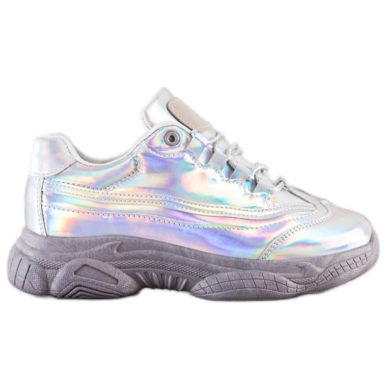Ideal Shoes Sneakers Con Effetto Holo d'argento