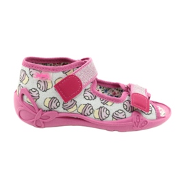 Scarpe per bambini Befado 242P099 rosa d'argento grigio