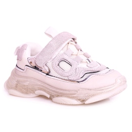 Apawwa Scarpe Sportive Bambini Sneakers Con Suola Trasparente Bianco Bailey bianca
