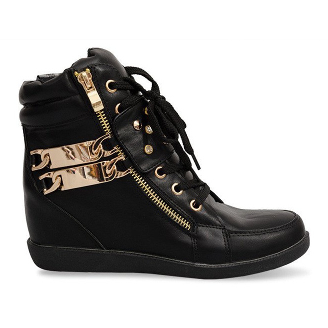 Sneakers Sneakers On Zeppa Stivali Ovye WF100 Nero d'oro