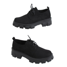 Mocassini neri su suola alta NC1120 Black nero