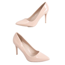 Décolleté con tacco a spillo laccate beige 3963 Nude