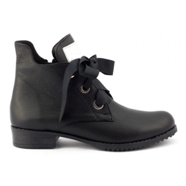 Olivier Stivali con nastro, Flora isolante con grana nera nero