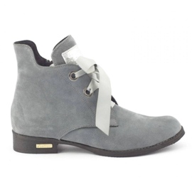 Olivier Stivali grigi Flora con nastro grigio