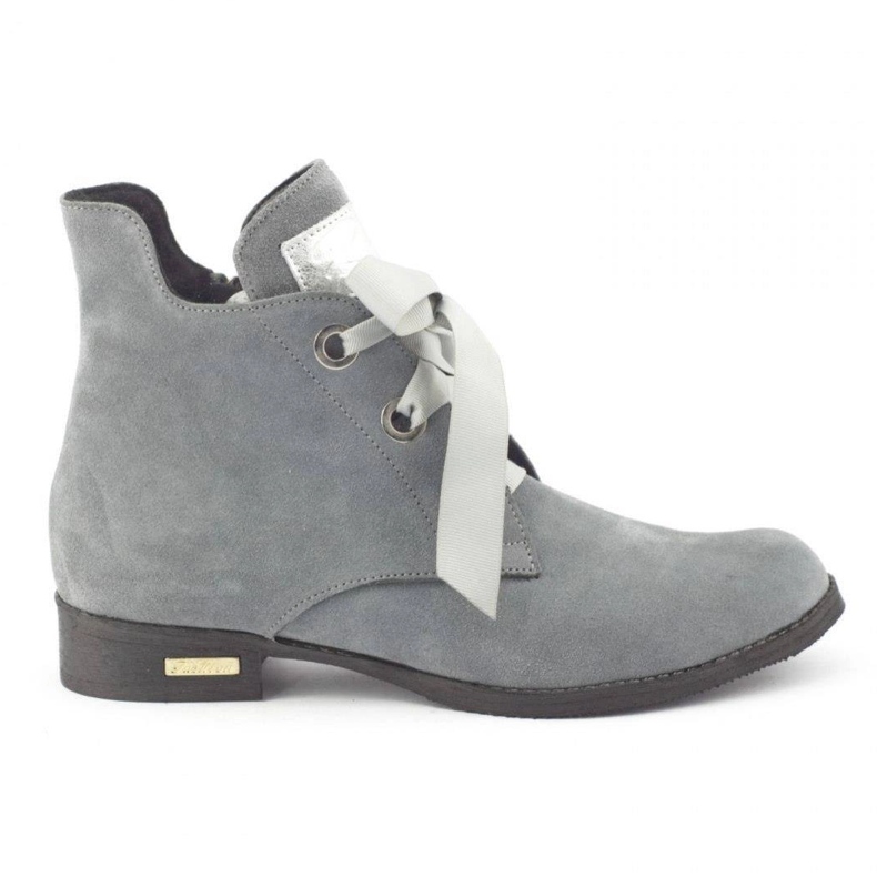 Olivier Stivali grigi Flora con nastro grigio