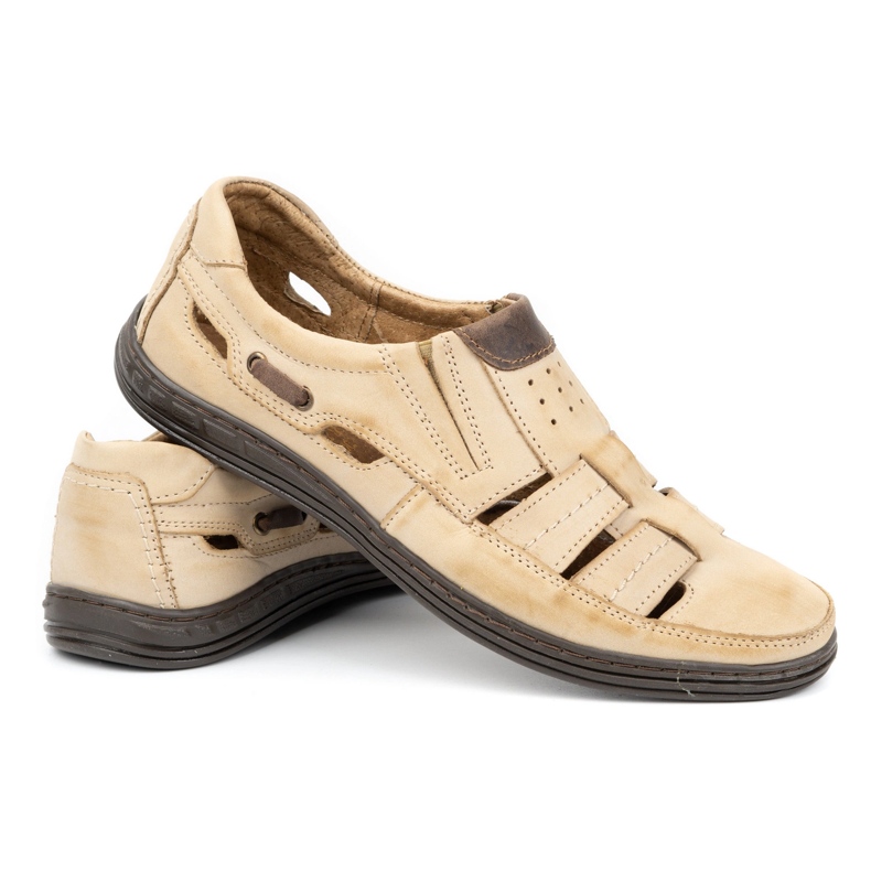 Polbut Scarpe da uomo traforate 06 per beige estivo