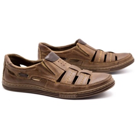 Polbut Scarpe da uomo traforate 06 per il marrone estivo