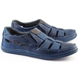 Polbut Scarpe da uomo traforate 06 per l'estate blu navy