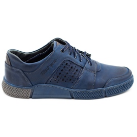 Polbut Scarpe da uomo traforate J70 blu navy